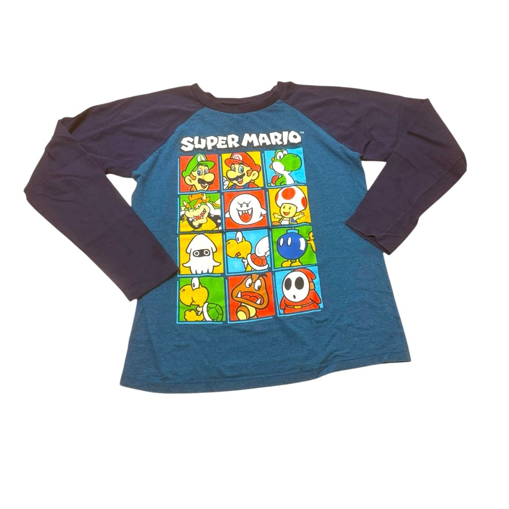 Super Mario | Nintendo Graphic Tee Boys Size Large L T-Shirt Character Long